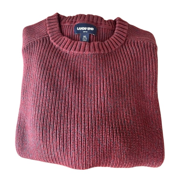 Lands End Long Sleeve Drifter Sweater Maroon Men's XL - Picture 1 of 6
